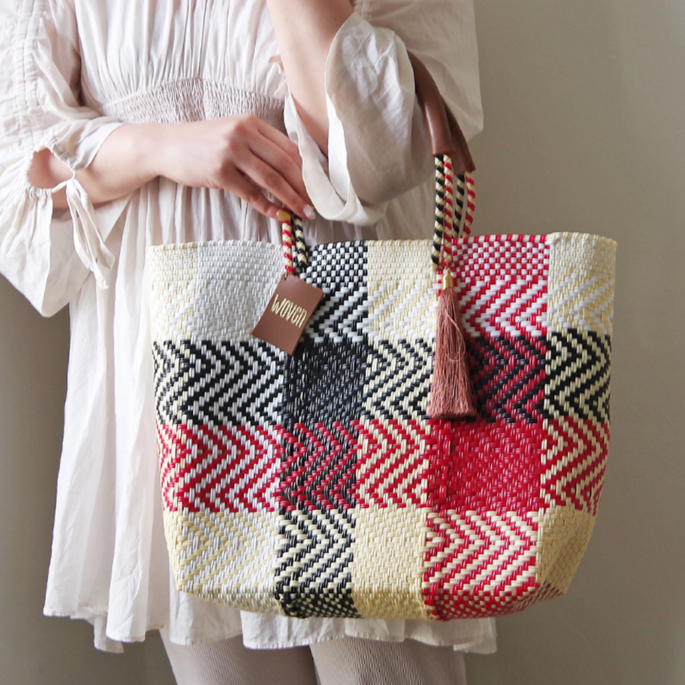 【新色追加】WOVEN ウーヴン Middle Tote ミドルトートメキシコ製 バスケットバッグ ミドルサイズ メルカドバッグ かごバッグ マルシェバッグ トートバッグ | WOVEN | 15