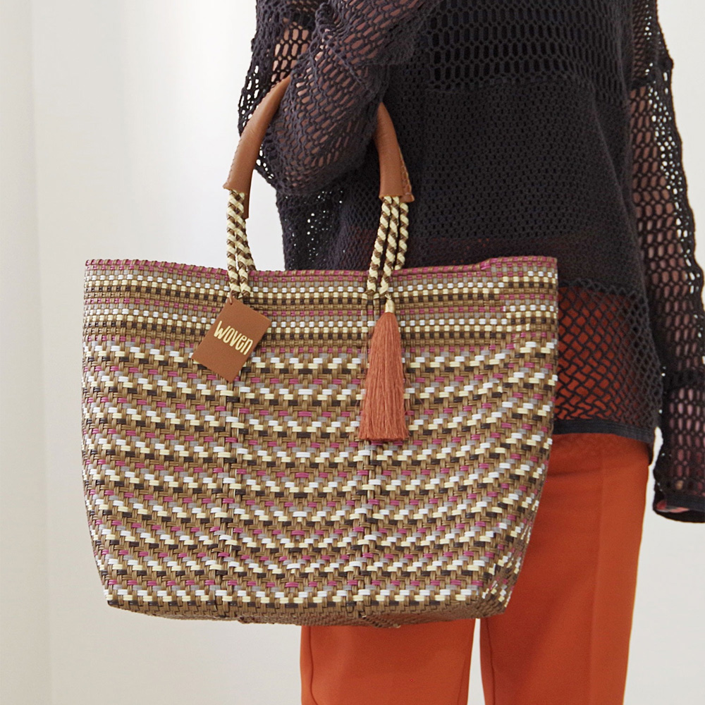 【新色追加】WOVEN ウーヴン Middle Tote ミドルトートメキシコ製 バスケットバッグ ミドルサイズ メルカドバッグ かごバッグ マルシェバッグ トートバッグ | WOVEN | 05