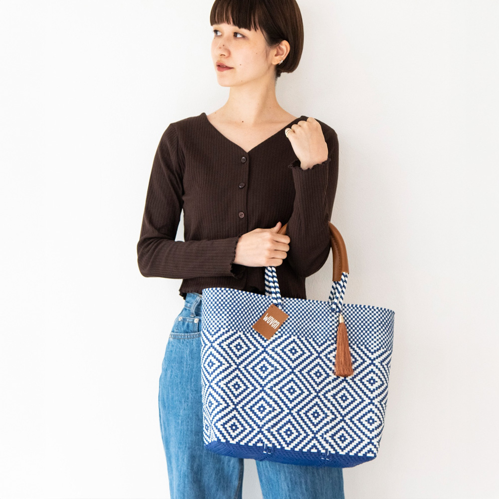 【新色追加】WOVEN ウーヴン Middle Tote ミドルトートメキシコ製 バスケットバッグ ミドルサイズ メルカドバッグ かごバッグ マルシェバッグ トートバッグ | WOVEN | 11