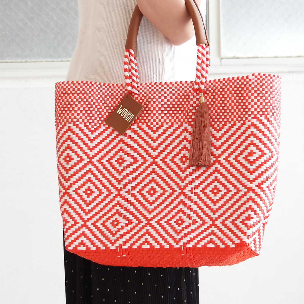 【新色追加】WOVEN ウーヴン Middle Tote ミドルトートメキシコ製 バスケットバッグ ミドルサイズ メルカドバッグ かごバッグ マルシェバッグ トートバッグ | WOVEN | 08