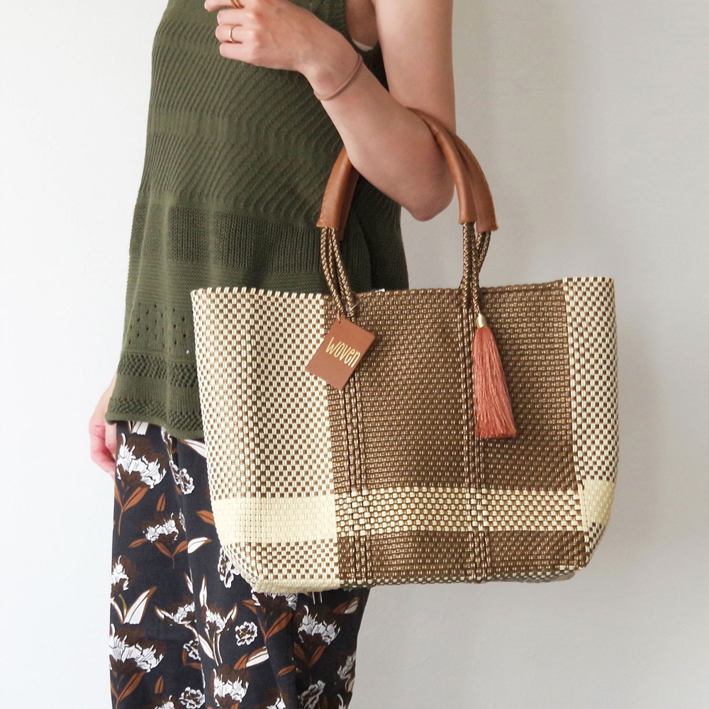 【新色追加】WOVEN ウーヴン Middle Tote ミドルトートメキシコ製 バスケットバッグ ミドルサイズ メルカドバッグ かごバッグ マルシェバッグ トートバッグ | WOVEN | 06