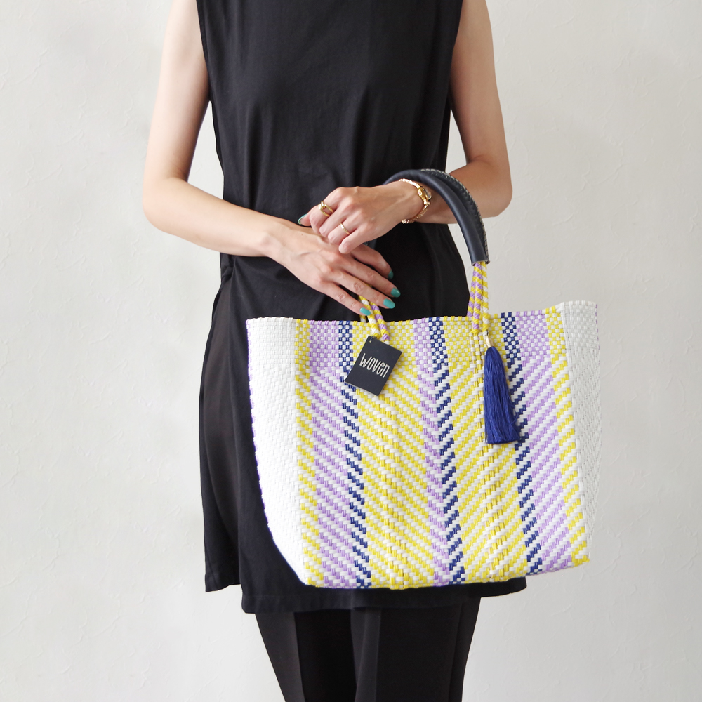 ウーヴン　バスケットバッグ　ミドルサイズ かごバッグ カゴバッグ WOVEN (ウーヴン) /ミドルトート