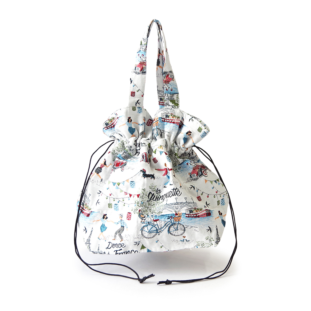 【2026年春夏新作】Erwan L アルワンエル フランス製 【Drawstring tote 25007】トートバッグ 巾着バッグ A4  肩掛け ポリエステル コットン おしゃれの画像