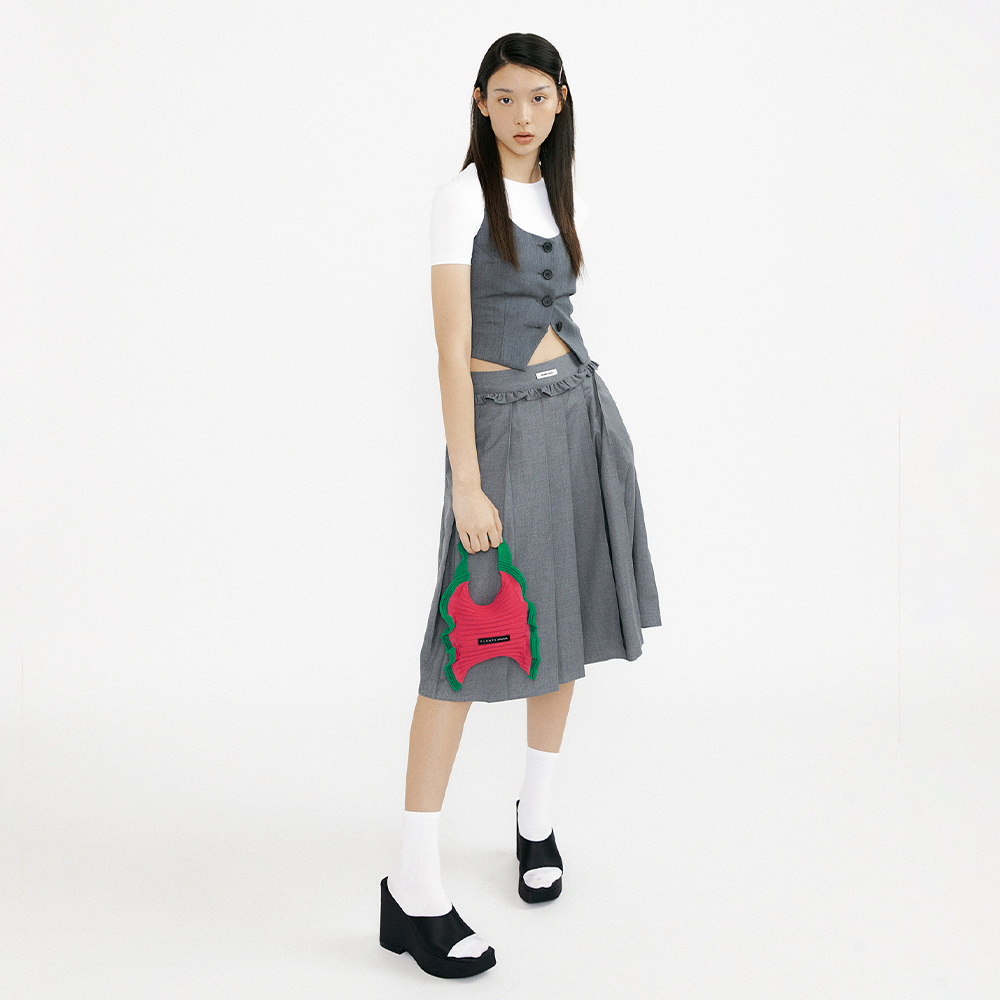 PLEATS MAMA プリーツママ ラッフルミニトートバッグ【RUFFLE MINI