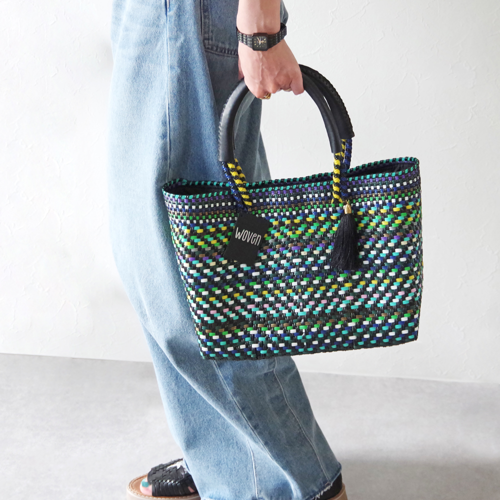 ウーヴン WOVEN メルカドバッグ ミドルトート bk-bag-mid-pl-ver