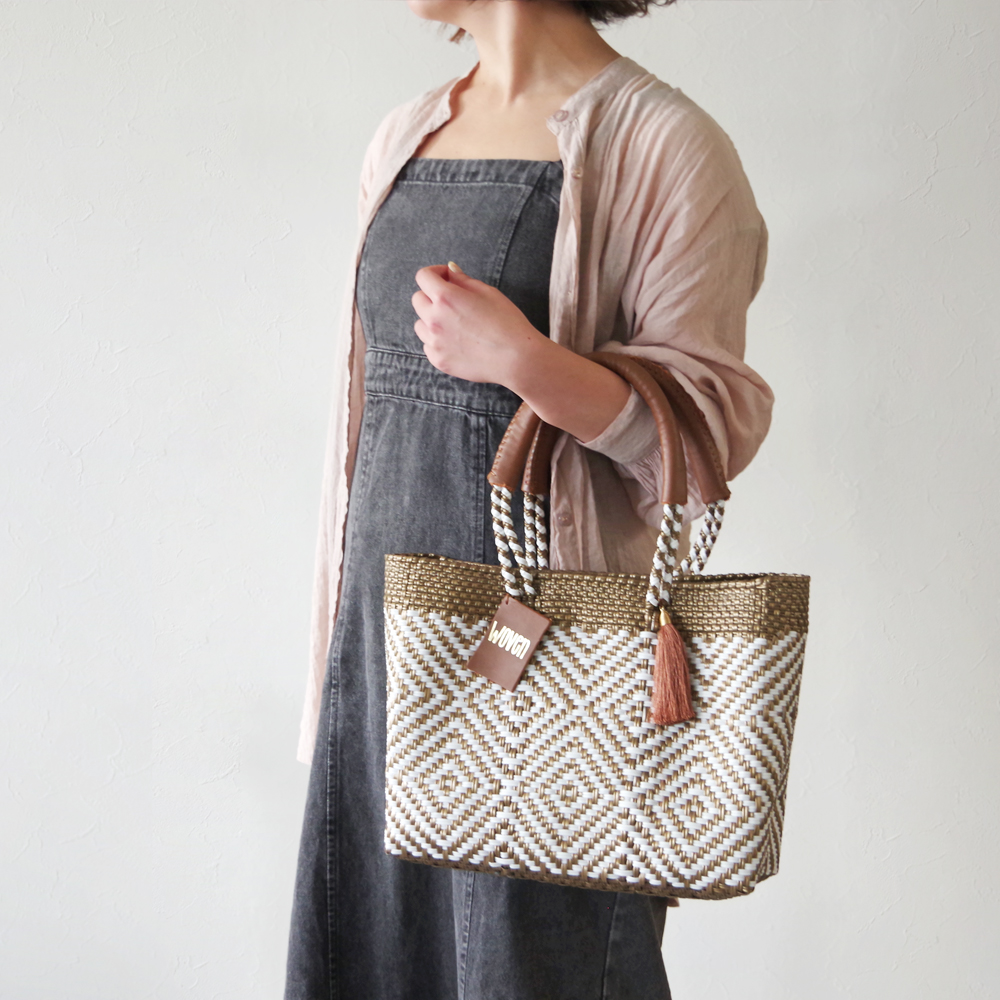 かごバッグ カゴバッグ WOVEN (ウーヴン) /ミドルトート
