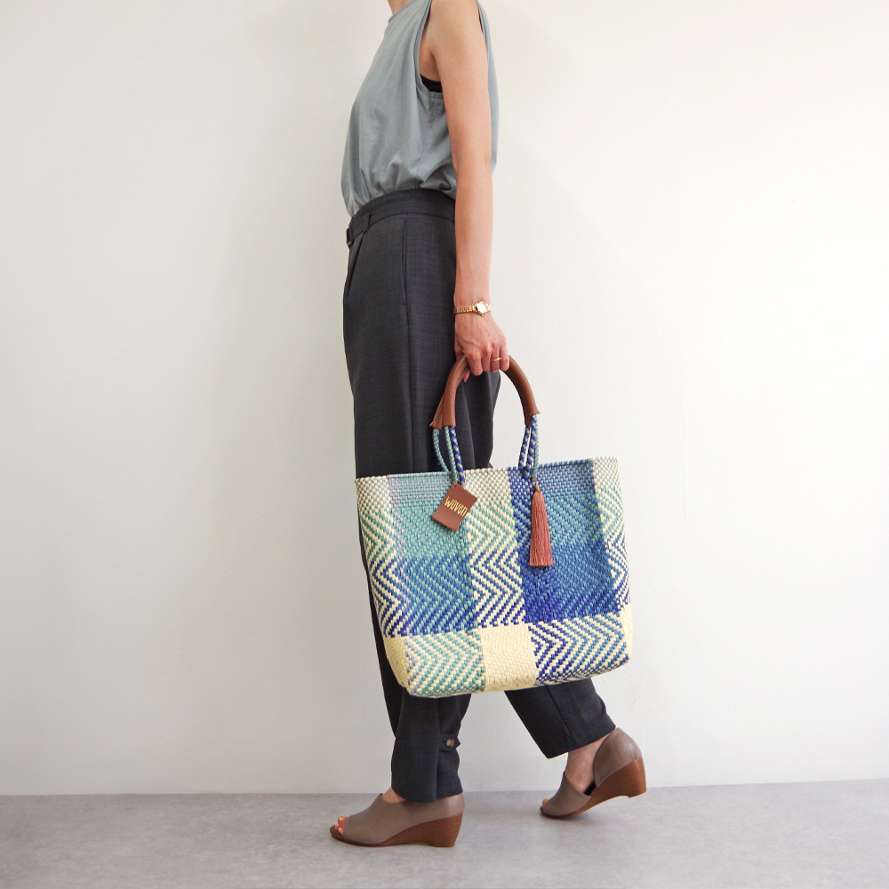 【新色追加】WOVEN ウーヴン Middle Tote ミドルトートメキシコ製 バスケットバッグ ミドルサイズ メルカドバッグ かごバッグ マルシェバッグ トートバッグ | WOVEN | 35