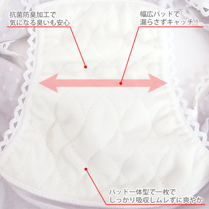 日本製 抗菌・防臭 さわやか吸収ショーツ 綿混 西川合繊　32064 30cc対応