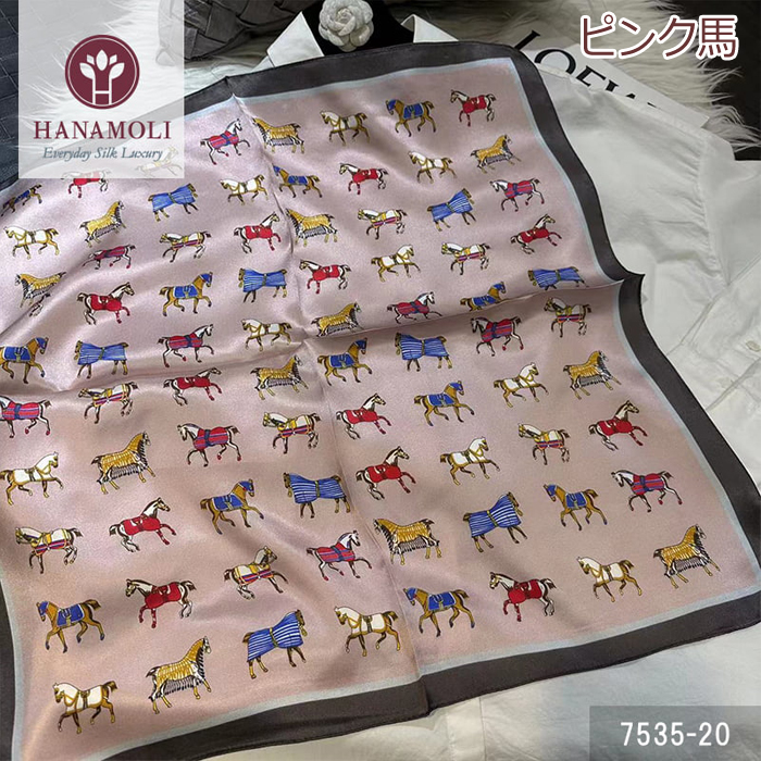 サテンプチスカーフ HANAMOLI シルク100% 絹 紫外線対策 シルク小物 新作 サテンリボン...