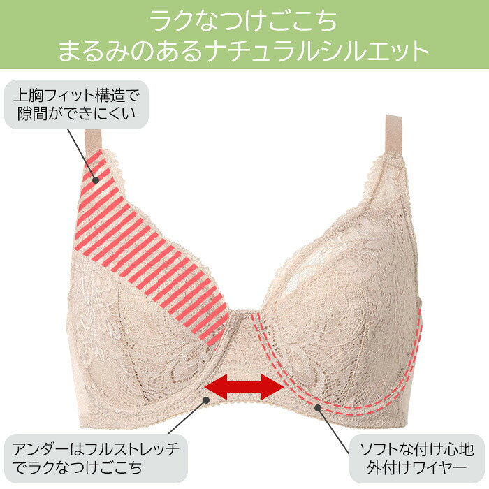 WACOAL（ワコール） 上胸にやさしくフィットフルカップブラ Dカップ E