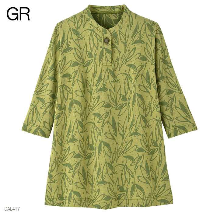Wacoal らくらくパートナー花柄 長袖シャツ Lサイズ ネイビー Wacoal らくらくパートナー花柄 長袖シャツ Lサイズ ネイビー