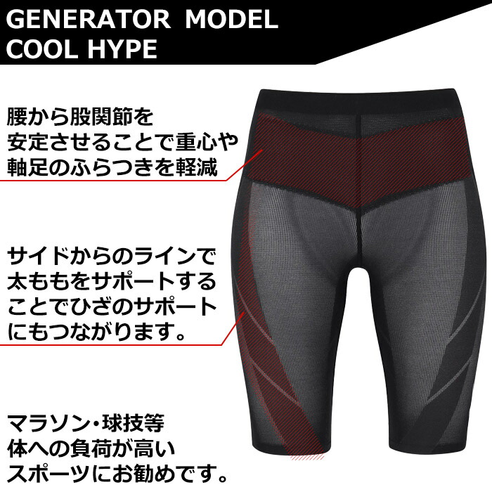 ワコール cw-x レディース CWX ジェネレータークールタイプ ハーフ丈スポーツタイツ HZY775