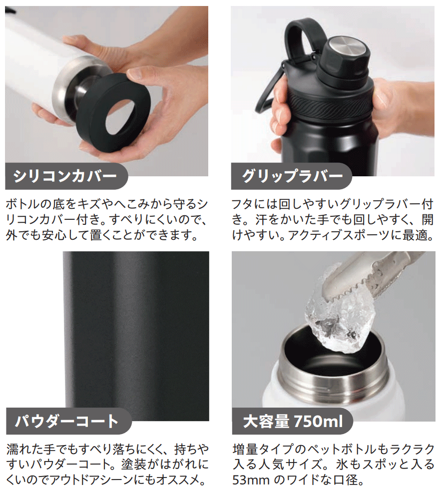 水筒 大容量750ml ステンレスボトル エクストリーマー アクティブ