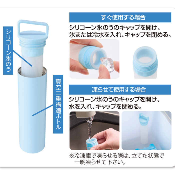 アイシングボトル 氷のう 氷嚢 アイスパック 携帯 ステンレスボトル 
