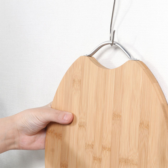 40113 バンブーカッティングボード D型 32cm 竹のまな板 防臭効果 抗菌