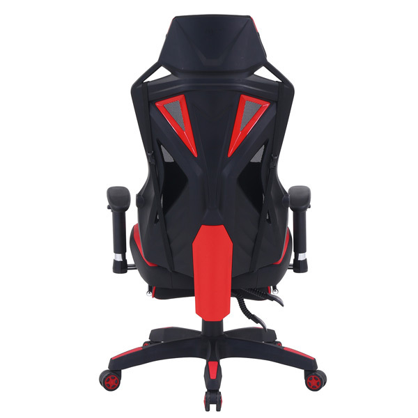 数量限定 赤 ゲーミングチェア オフィスチェア デスクチェア フットレスト付き メッシュゲーミングチェア レイズ フットレスト付き レッド 19429