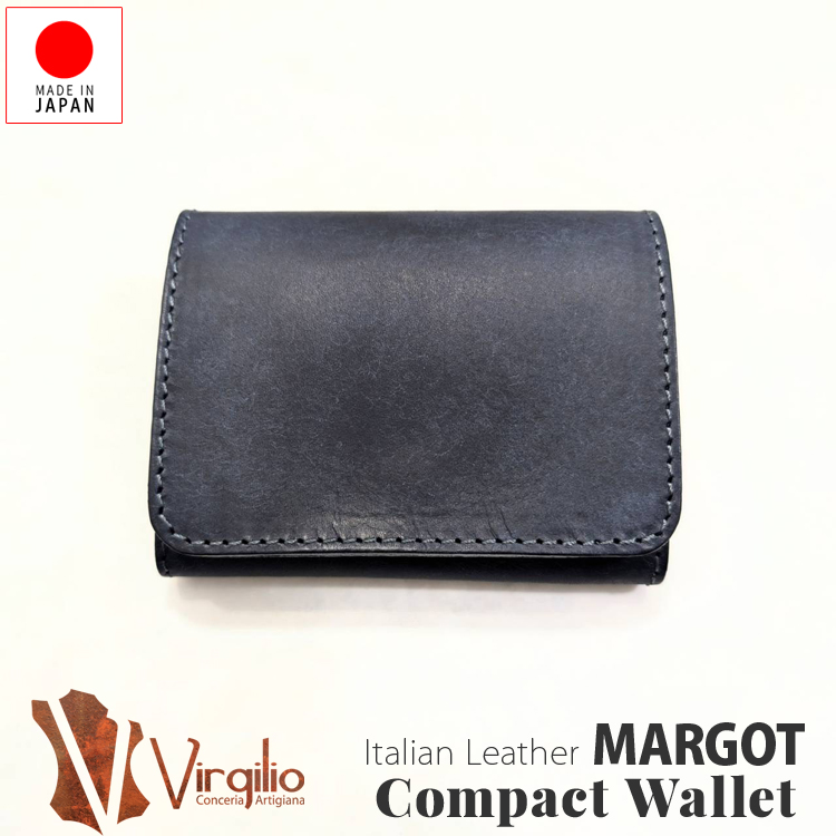 イタリアンレザー MARGOT 財布 マルゴー コンパクト財布 二つ折り 本革