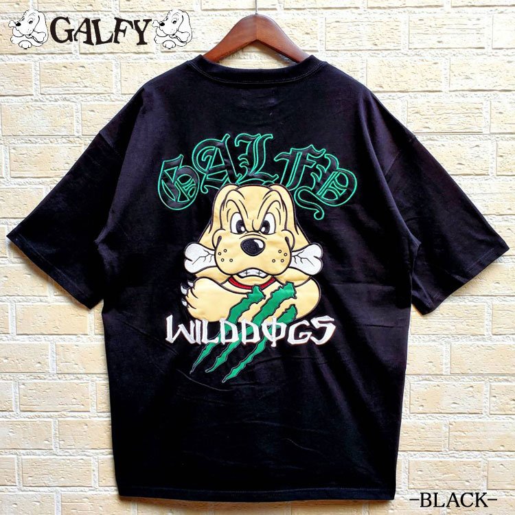 GALFY オーバーサイズ 半袖 Tシャツ WILDDOGS 刺しゅう ガルフィー
