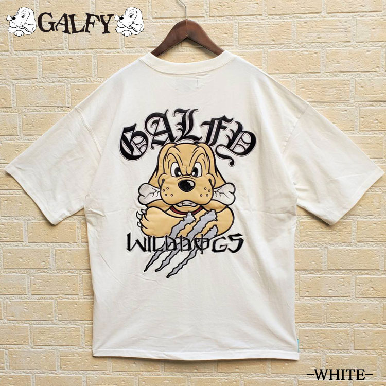 GALFY オーバーサイズ 半袖 Tシャツ WILDDOGS 刺しゅう ガルフィー