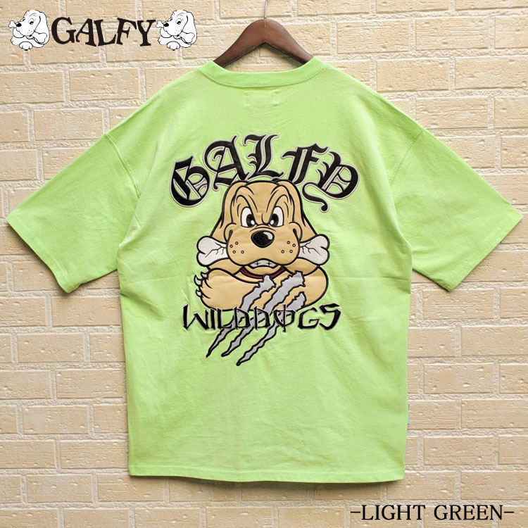 GALFY オーバーサイズ 半袖 Tシャツ WILDDOGS 刺しゅう ガルフィー