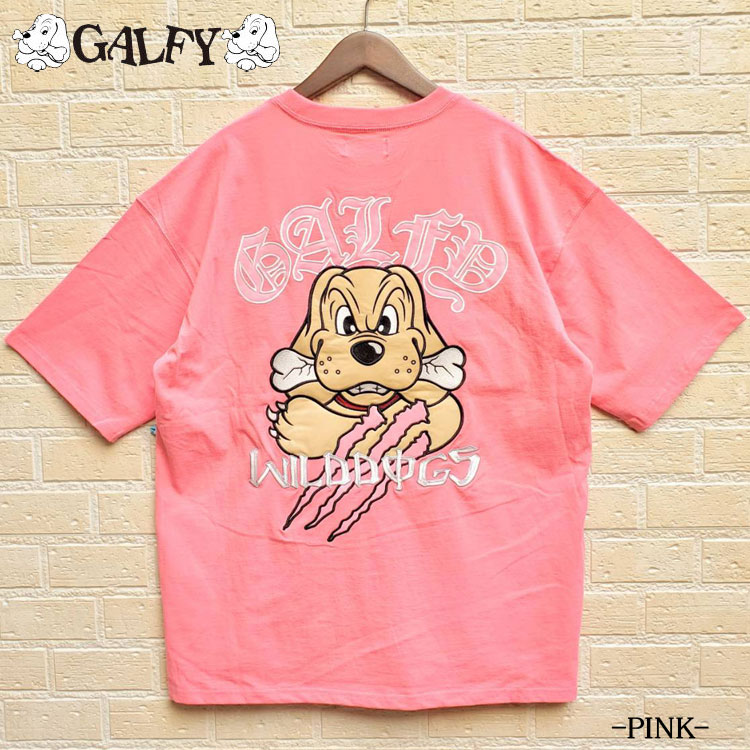 GALFY オーバーサイズ 半袖 Tシャツ WILDDOGS 刺しゅう ガルフィー