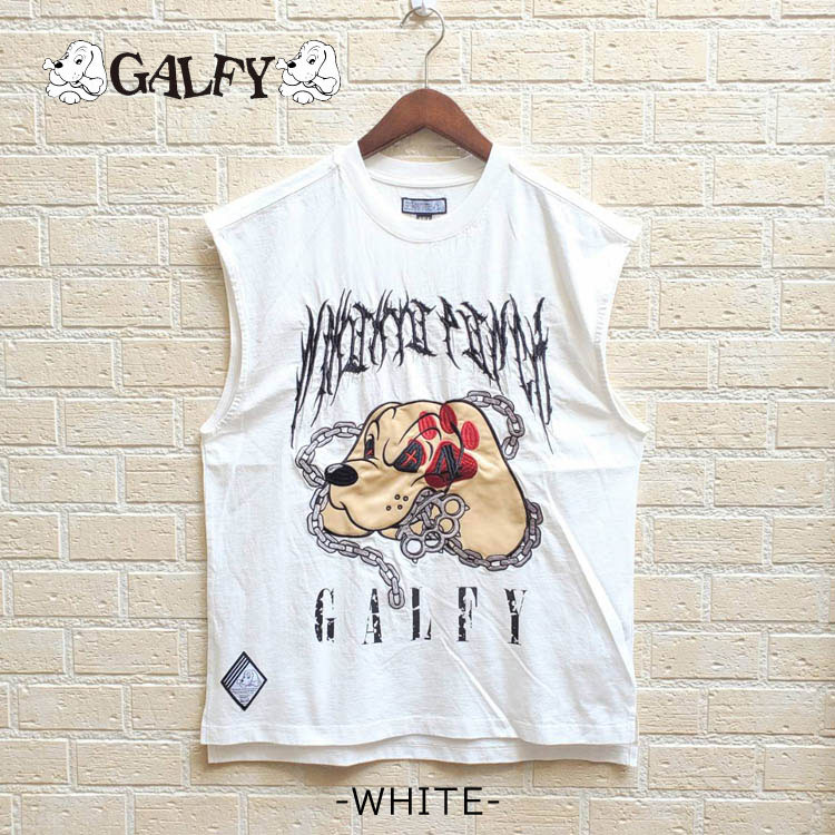 ガルフィー 必殺 肉球 パンチ ノースリーブ オーバーサイズ 四本指死殴打 GALFY イヌ ロゴ ストリート カジュアル 天竺 ユニセックス ストリートカルチャー 152094 GALFY ノースリーブ オーバーサイズ 四本指死殴打 必殺肉球パンチ イヌ