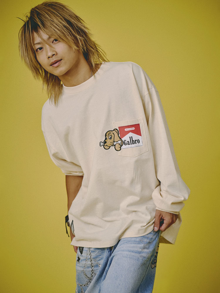GALFY（ガルフィー） ガルブロ 長袖Tシャツ 胸ポケ クルーネック