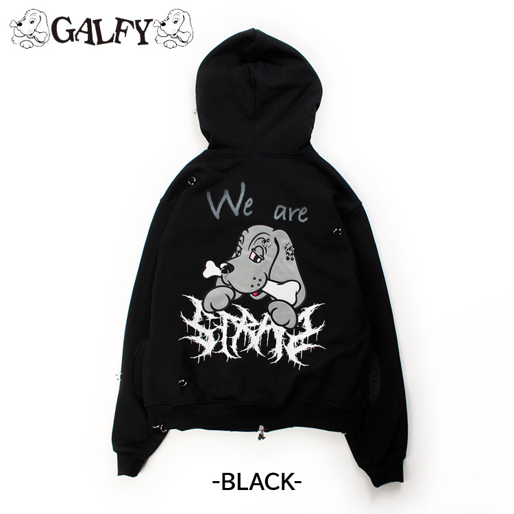 GALFY（ガルフィー） バチバチピアスパーカー 長袖 裏毛 スウェット