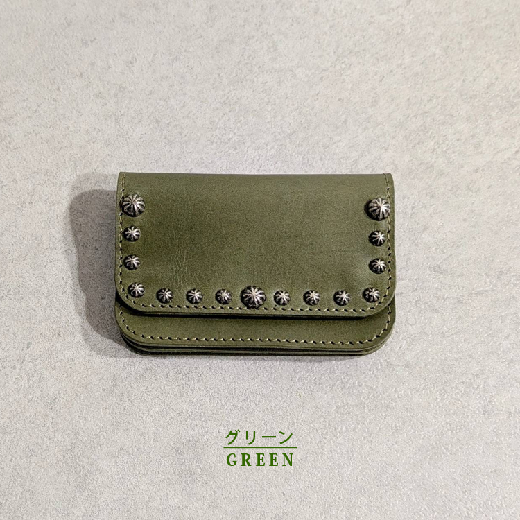 ミドルトラッカーウォレット 黄緑✖️黒 NEWスタッズデザイン ミドル