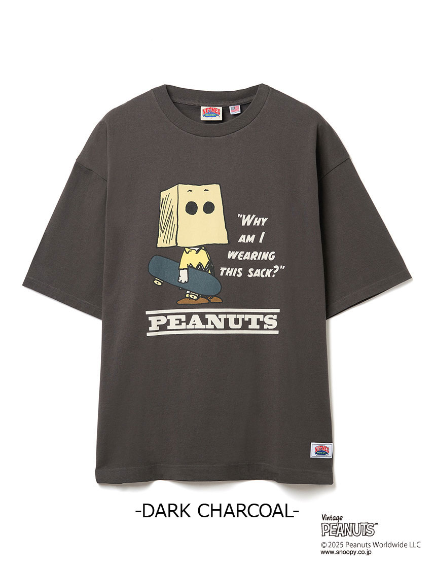 PEANUTS スケートボード ビッグ 半袖 Tシャツ NUTMEG ダブルーネーム