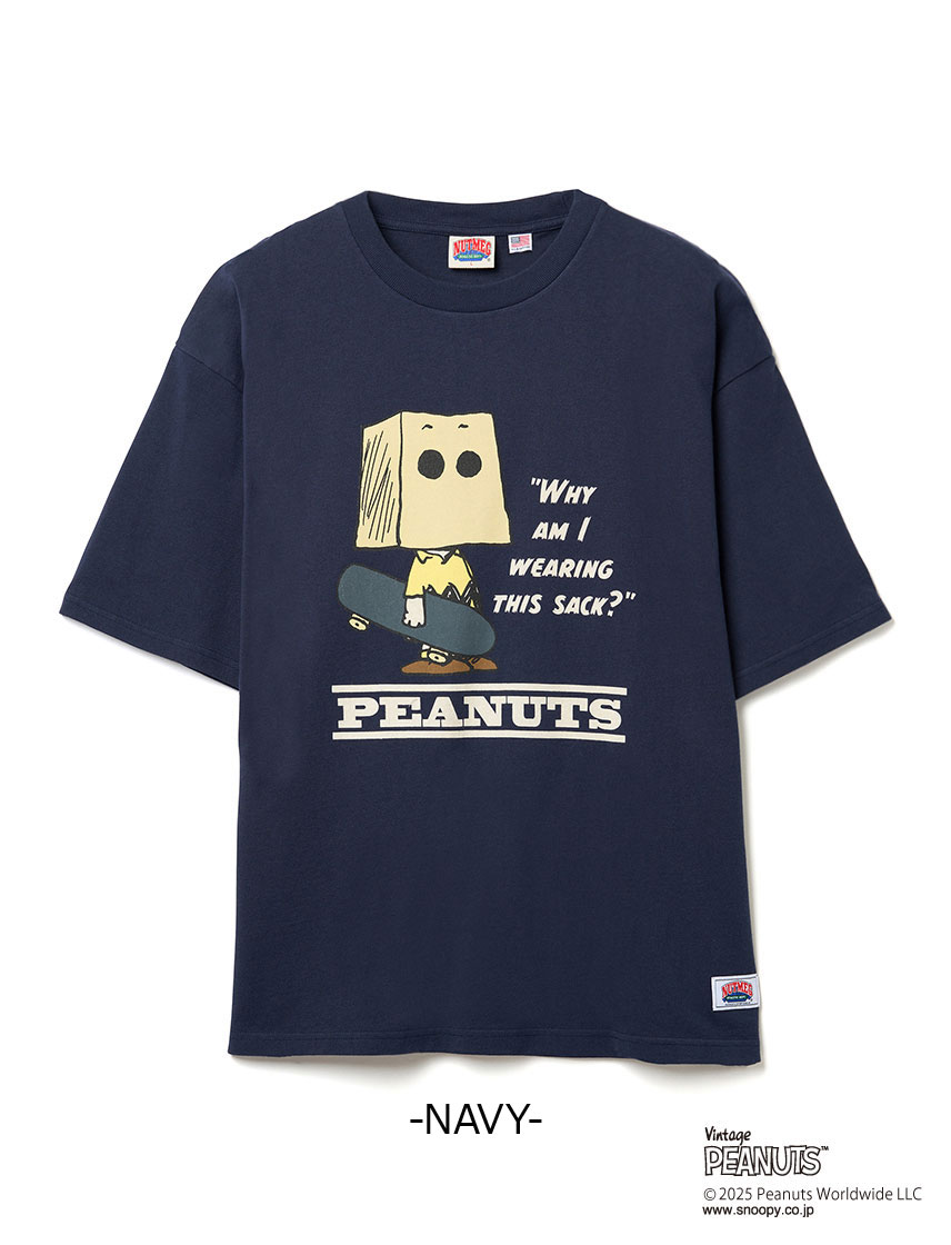 PEANUTS スケートボード ビッグ 半袖 Tシャツ NUTMEG ダブルーネーム