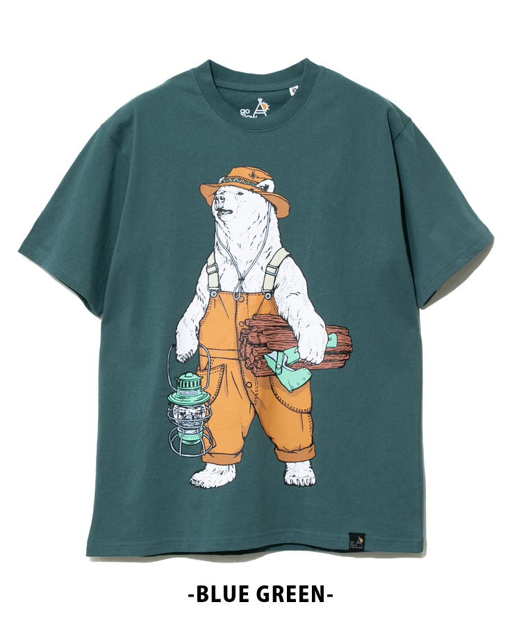 ゴースローキャラバン クマ 白くま 半袖Tシャツ go slow caravan カットソー クルーネック Tee 綿100% キャンパークマ TEE  アウトドア キャンプ フェス :391911n1:乱掘堂 通販 