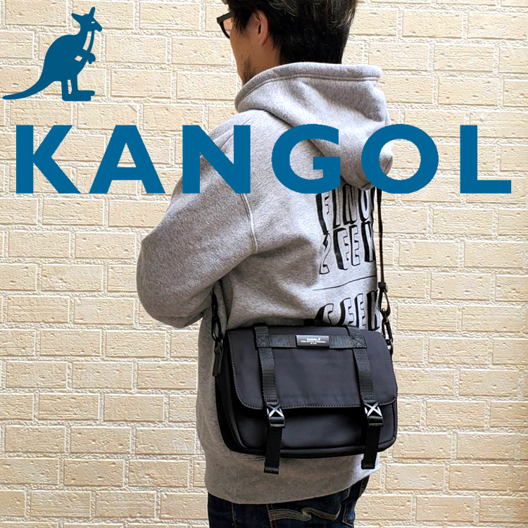 ブラック ショルダーバッグmini KANGOL オールブラック ショルダーバッグ ミニショルダーバッグ ミニ