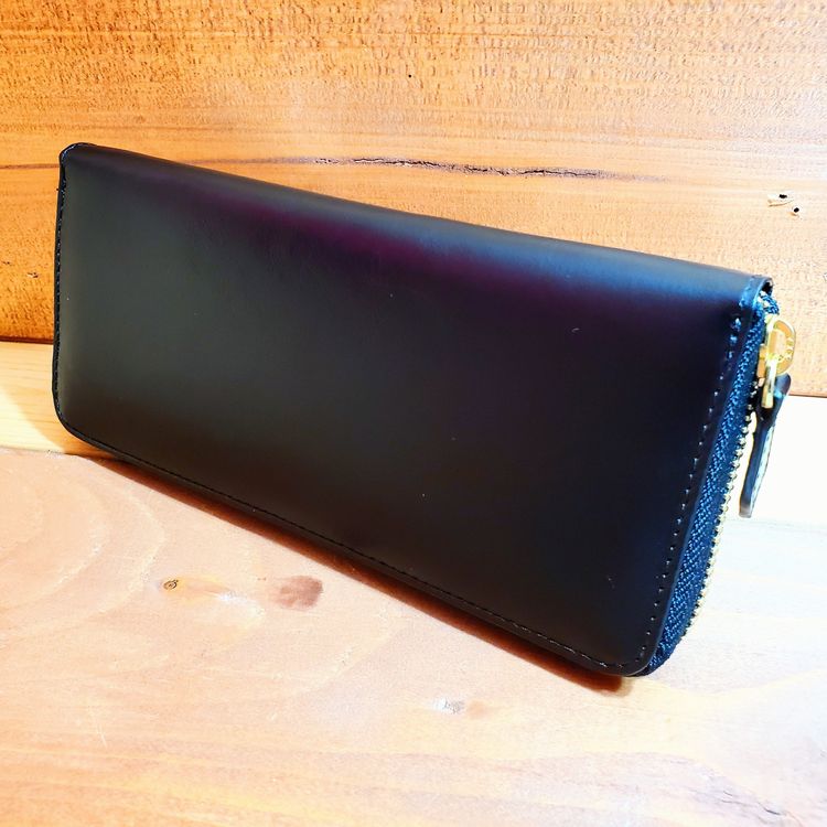 ラウンドファスナー 長財布 牛ヌメ革 ロングウォレット 財布 本