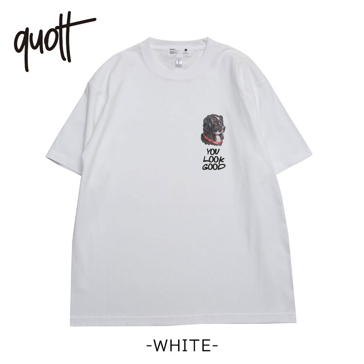 『グッド TEE 白 L』 QUOLT カットソー クルーネック 6.2oz プレミアムコットン プリント