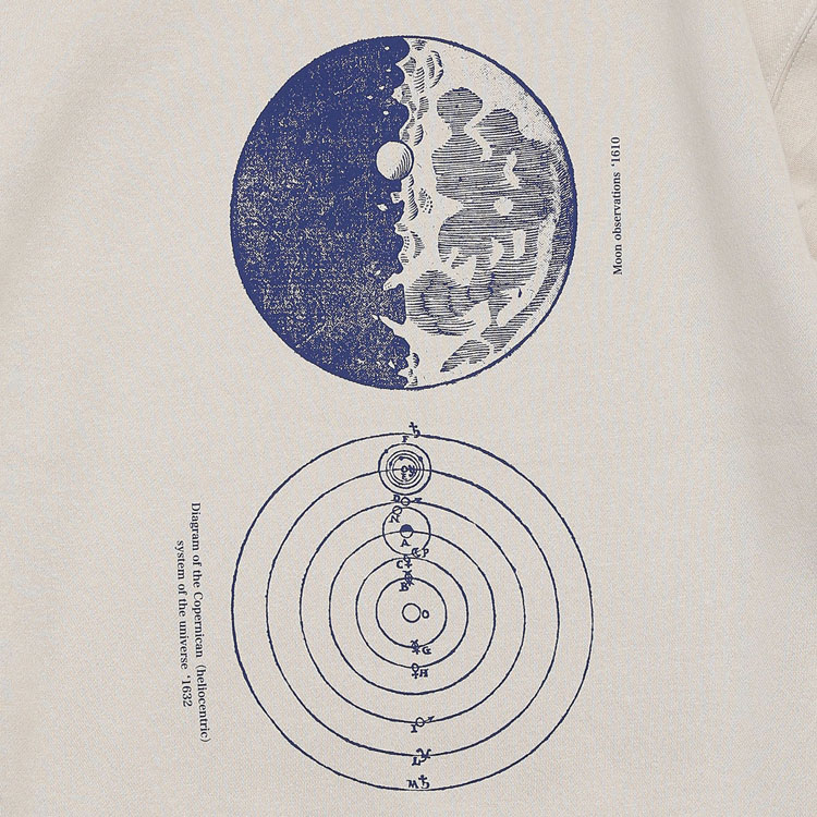 クオルト 裏起毛 クルーネック スウェット ガリレオ プリント [GALILEO
