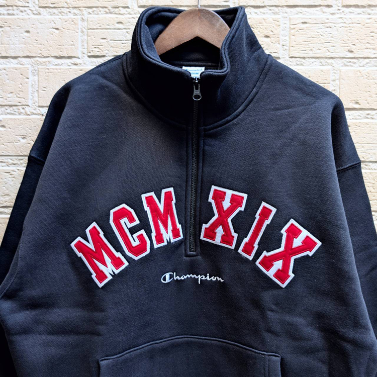 30％OFF】Champion （チャンピオン） ハーフジップ スウェットシャツ