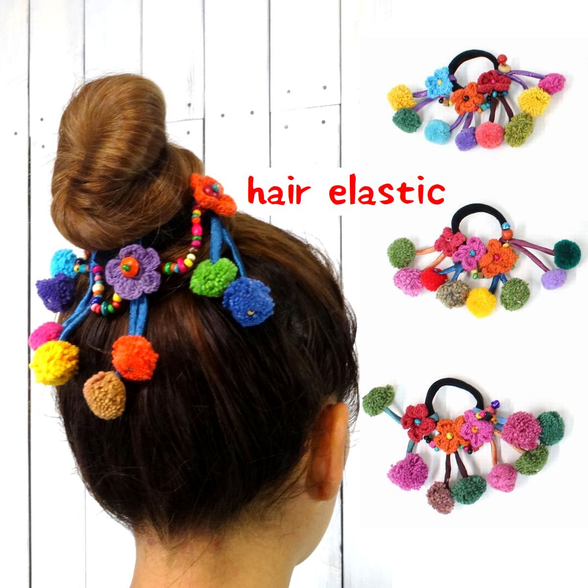 ヘアゴム 001【エスニック アジアン ヒッピー フェス 山岳民族 刺繍 