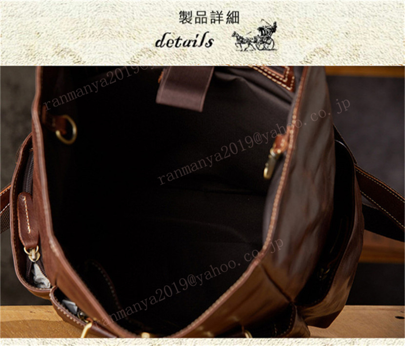リュックサック ヌメ革 ビジネスリュック 本革 デイバッグ メンズ