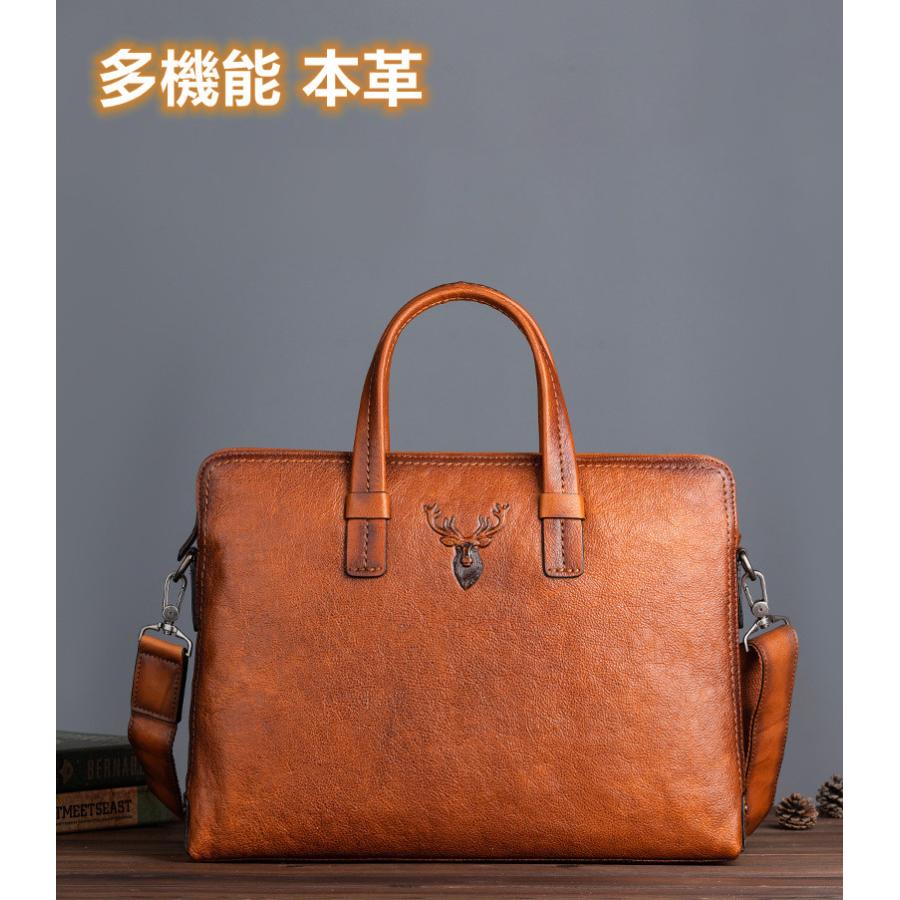 人気新作 本革 牛革 レザー ハンドメイド メンズ 斜めがけ 2way ヌメ