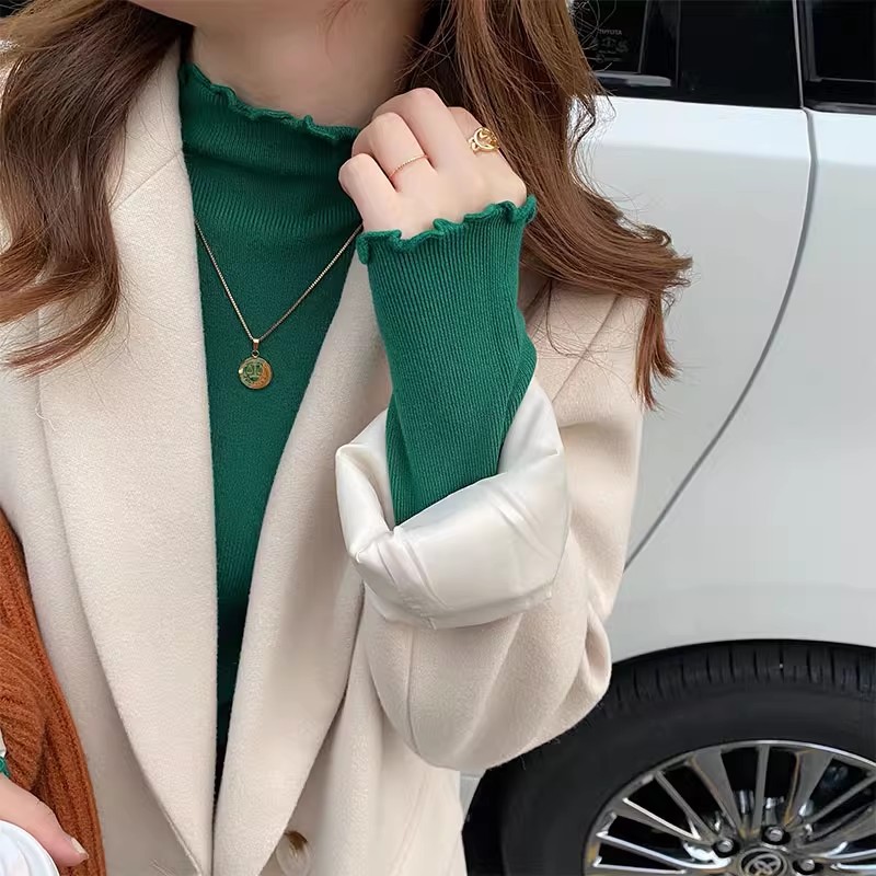 ニット セーター 重ね着 カットソー インナー ミドルネック 秋冬 フリルネック あったか レディース 長袖 トップス 柔らかい OL 通勤 オフィス 爆買 | ブランド登録なし | 06