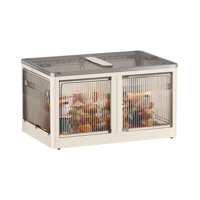 収納ボックス 折りたたみ 大きめサイズ 5面開閉 前面両開き開閉 衣装布団 収納ケース 組立簡単 キャスター付き コンテナー プラスチック 積み重ね おしゃれ 爆買 | ブランド登録なし | 01