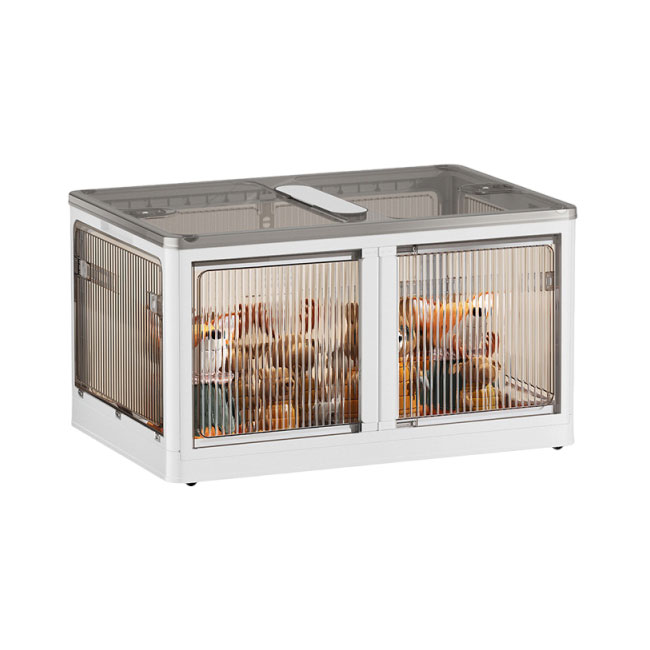 収納ボックス 折りたたみ 大きめサイズ 5面開閉 前面両開き開閉 衣装布団 収納ケース 組立簡単 キャスター付き コンテナー プラスチック 積み重ね おしゃれ 爆買 | ブランド登録なし | 02