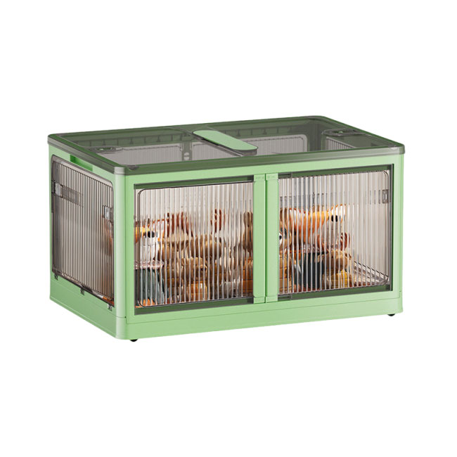 収納ボックス 折りたたみ 大きめサイズ 5面開閉 前面両開き開閉 衣装布団 収納ケース 組立簡単 キャスター付き コンテナー プラスチック 積み重ね おしゃれ 爆買 | ブランド登録なし | 03