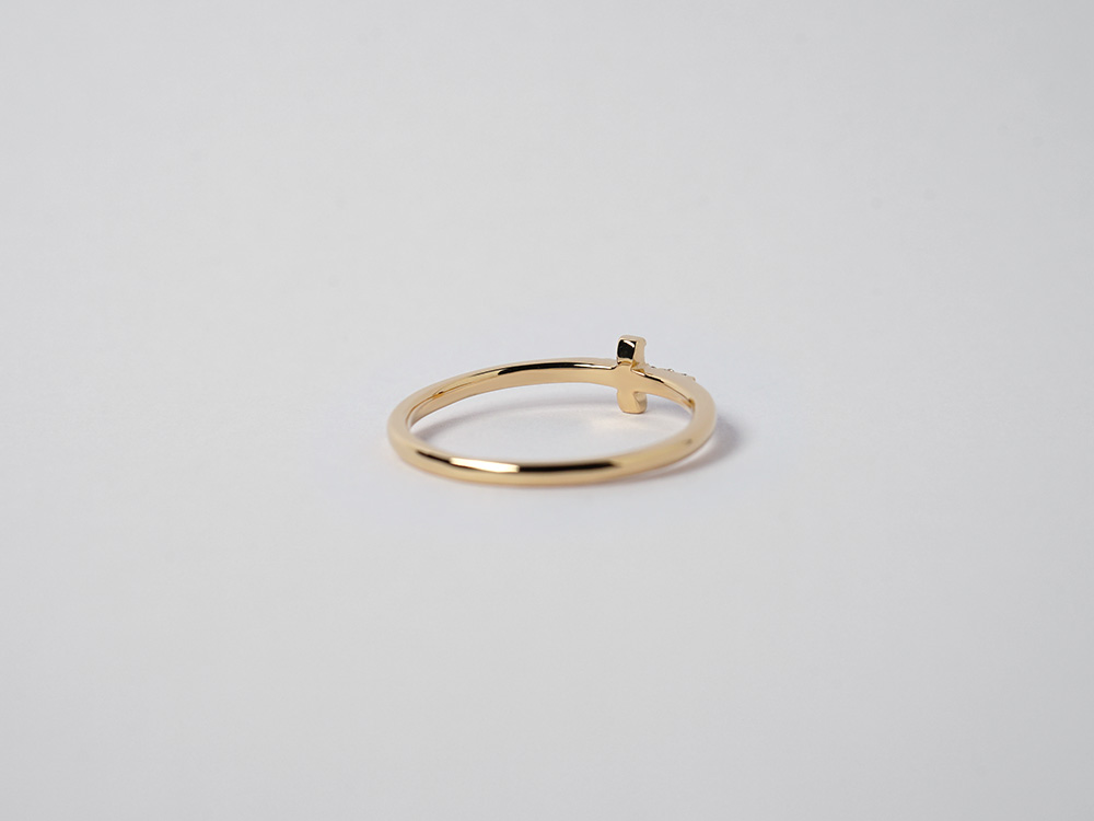 K18 ベビーパール クロスデザインダイヤモンド リング K18 ベビーパール クロスデザインダイヤモンド リング