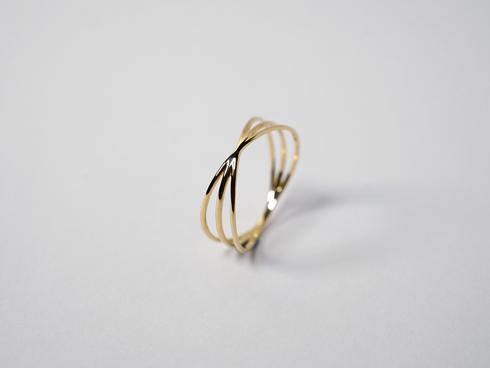 K18 アーク リング レディース 地金 指輪 ring 18k 18金 ゴールド 送料