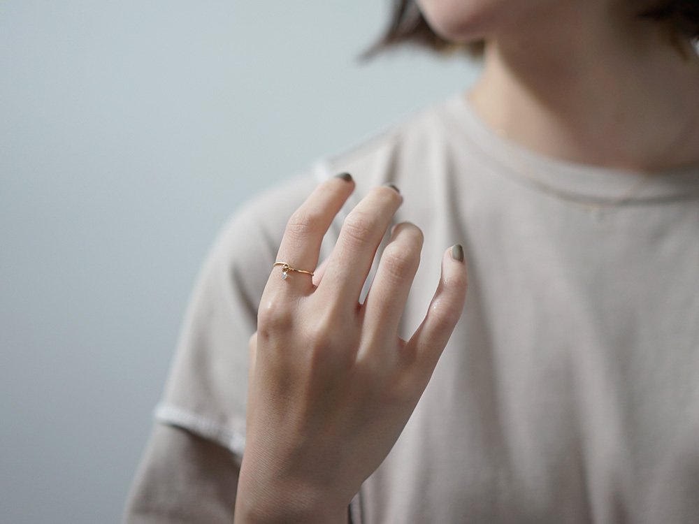 K18 ダイヤモンド リング 0.1ct アンドレス レディース 指輪 18k