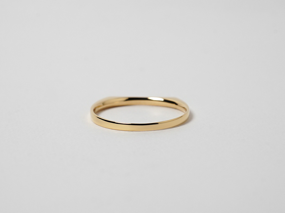 K18 ストレート リング レディース 指輪 フラットリング スタック