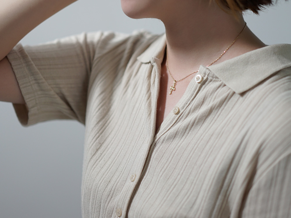 K18 クラシカル クロス トップ レディース クラシック ネックレス