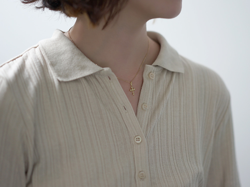 K18 クラシカル クロス トップ レディース クラシック ネックレス